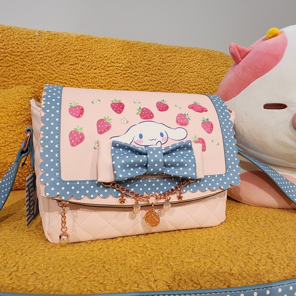 NWT Sanrio Cinnamoroll Pink Quilted Large Handbag